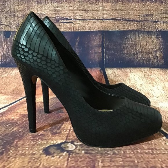 Jessica Simpson Sz 6B Nelson Black Snakeskin Pumps - Picture 6 of 13